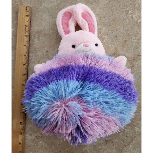 Hug Me Fluffy Bunny Plush with Pastel Tie Dye Coloring - Picture 1 of 4